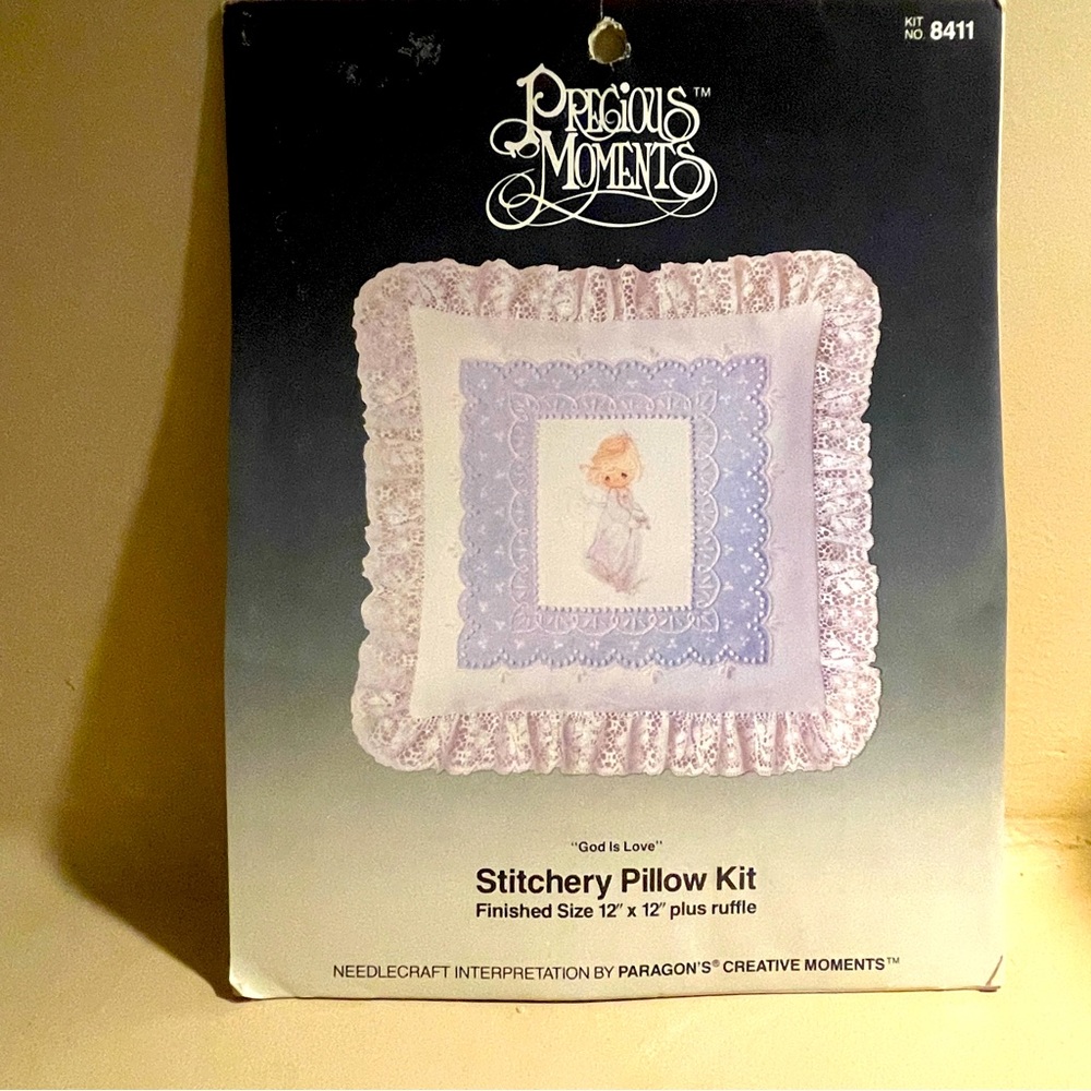 Precious Moments Pillow Stitchery Kit “God is Love” Angel Adorable Craft…